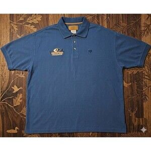Mossy Oak Apparel Prospector Polo Men’s 2XL Blue Pro Staff Embroidered 2772